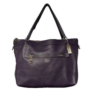 Coach Pebbled Taylor Bag Wine Colored